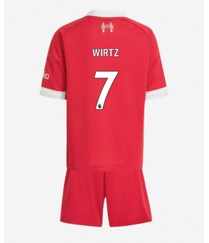 Billiga Liverpool Florian Wirtz #7 Hemmatröja Barn 2025-26 Kortärmad (+ Korta byxor)